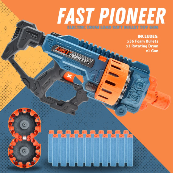 Shooting toys Pistolet jouet avec chargeur rotatif - 36 balles - Fast Pioneer – Image 14