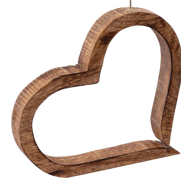 Porte-cartes de vœux, support photo, ensemble de clips photo, cœurs, décoration de table, décoration de mariage, bois de manguier massif, 2 pièces – Image 6