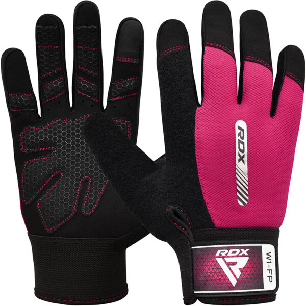 RDX W1 Full Finger Gants Gymnastique L Rose Lycra