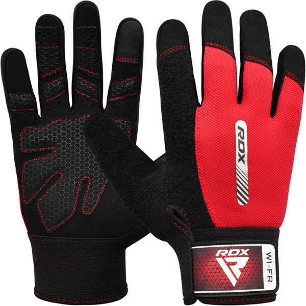 RDX W1 Full Finger Gants Gymnastique XL Rouge Lycra – Image 2