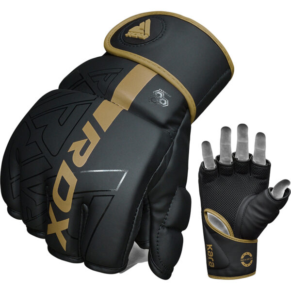 RDX F6 KARA Gants de Grappling et MMA d'or Cuir PU – Image 2