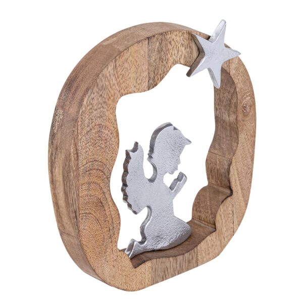 Figurine décorative ange priant 20x20cm Masterbox 16 pièces figurine en bois ange porte-bonheur bois de manguier aluminium – Image 5