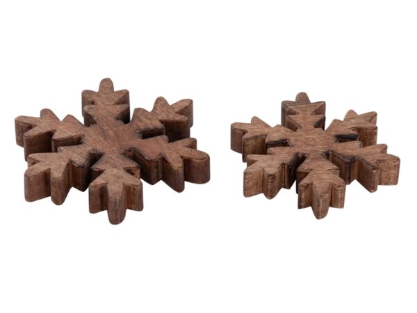 Figurines en bois flocon de neige 24x lot de 2 figurines décoratives Masterbox 18x18cm décoration de Noël – Image 6
