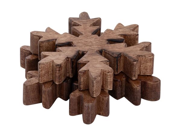 Figurines en bois flocon de neige 24x lot de 2 figurines décoratives Masterbox 18x18cm décoration de Noël – Image 7