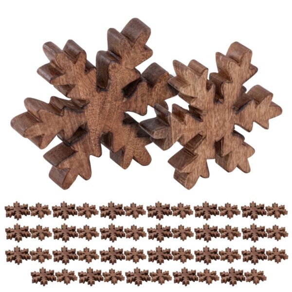 Figurines en bois flocon de neige 24x lot de 2 figurines décoratives Masterbox 18x18cm décoration de Noël