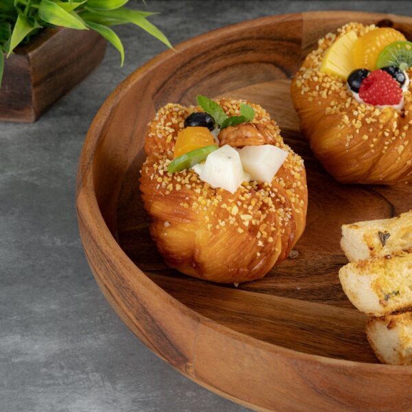 Bol à fruits bol décoratif boîte principale en bois 8 pièces ø30cm acacia massif alimentaire – Image 6