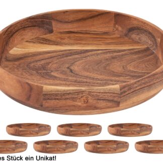 Bol à fruits bol décoratif boîte principale en bois 8 pièces ø30cm acacia massif alimentaire