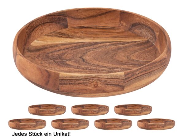 Bol à fruits bol décoratif boîte principale en bois 8 pièces ø30cm acacia massif alimentaire