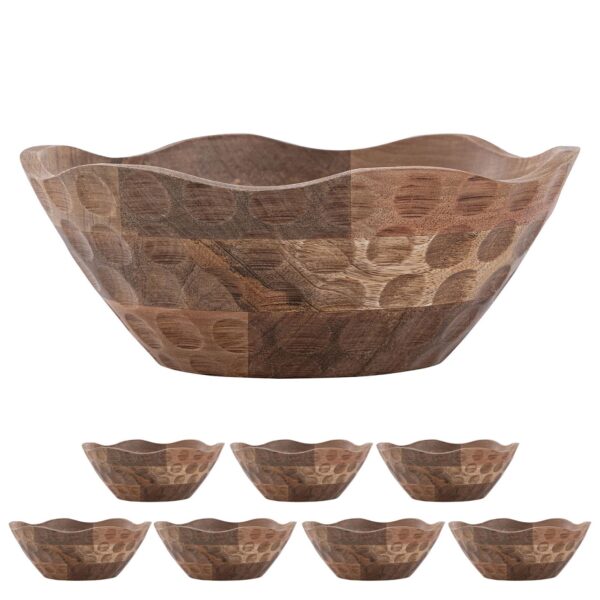 Bol décoratif Masterbox Bol en bois 8 pièces ø25 ou 30cm H6cm rond Origine bois de manguier massif