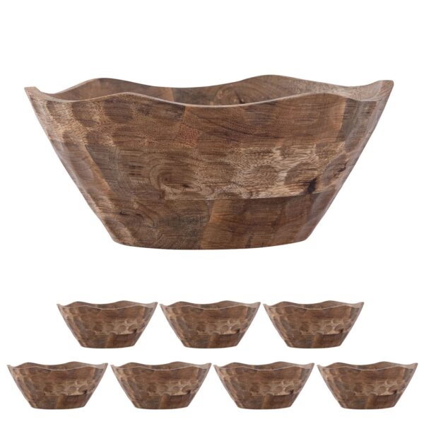 Bol décoratif Masterbox Bol en bois 8 pièces ø25 ou 30cm H6cm rond Origine bois de manguier massif