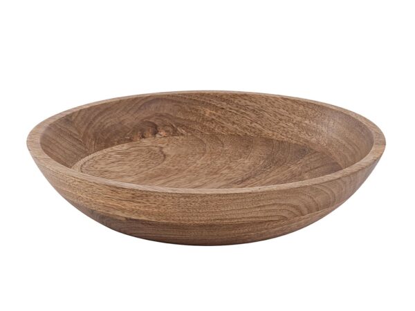 Bol décoratif en bois rond ø25 ou 30cm H6cm moderne simple en manguier massif – Image 2