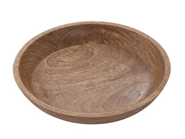Bol décoratif en bois rond ø25 ou 30cm H6cm moderne simple en manguier massif – Image 3