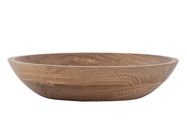 Bol décoratif en bois rond ø25 ou 30cm H6cm moderne simple en manguier massif – Image 4