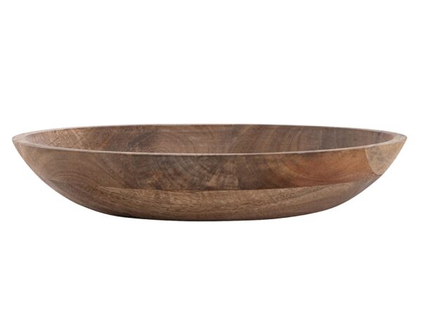 Bol décoratif en bois rond ø25 ou 30cm H6cm moderne simple en manguier massif – Image 3