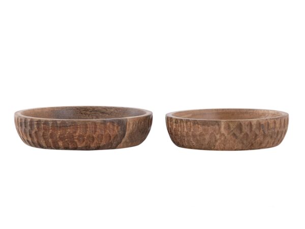 Bol en bois lot de 2 ø15/17cm H4cm bol décoratif Tik & Tok rond en bois de manguier – Image 4