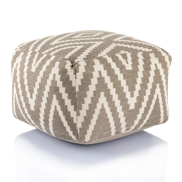 Repose-pieds siège cube 50x35x50cm pouf kilim coussin de sol Pérou noir taupe jaune turquoise