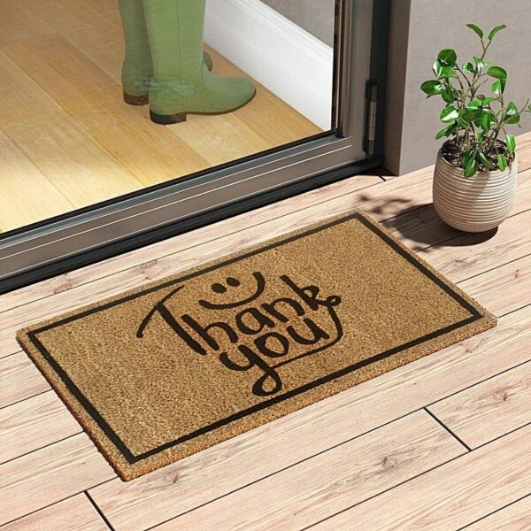 Tapis de noix de coco 60 x 40 cm paillasson paillasson tapis anti-saleté porte d'entrée – Image 2