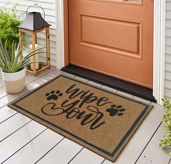 Lot de 10 tapis en noix de coco 60 x 40 cm - Paillasson à motif - Paillasson - Tapis anti-salissure - Porte d'entrée – Image 4