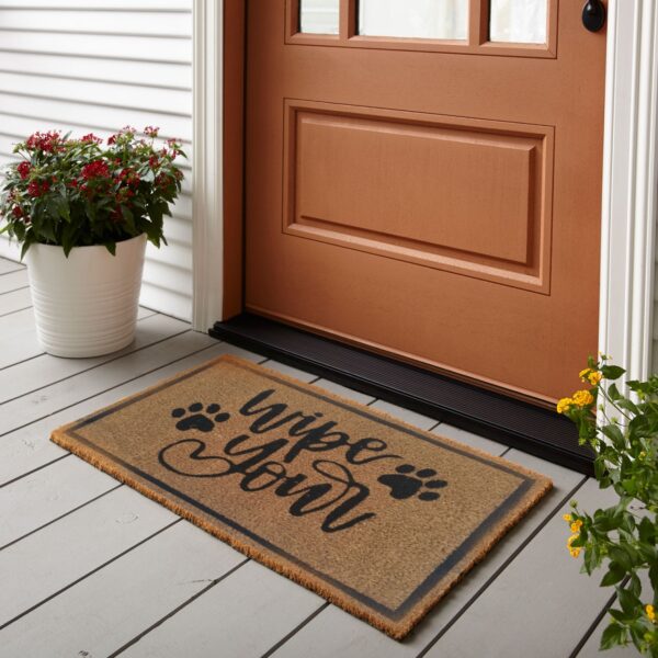 Lot de 10 tapis en noix de coco 60 x 40 cm - Paillasson à motif - Paillasson - Tapis anti-salissure - Porte d'entrée – Image 3