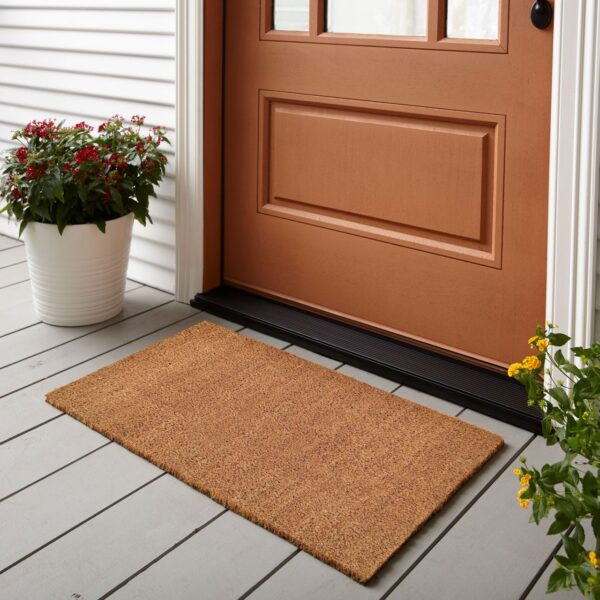 Tapis de noix de coco, lot de 5, paillassons, tapis anti-saleté, paillasson, couleur unie pour porte d'entrée, 3 couleurs – Image 3