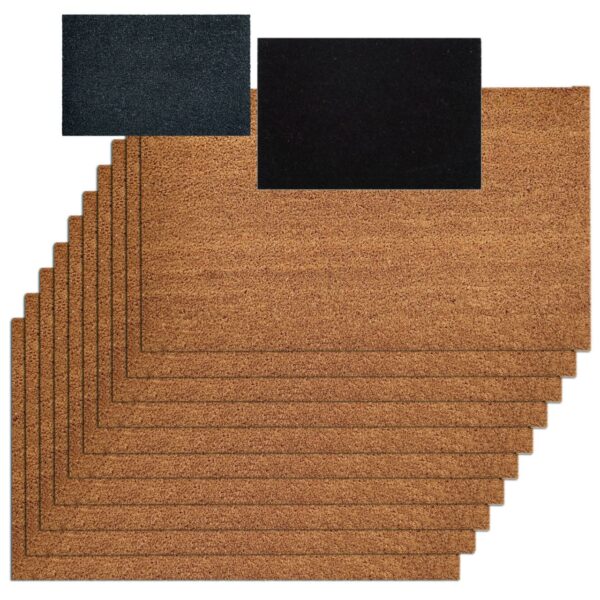 Tapis de noix de coco, lot de 10, paillassons, tapis anti-saleté, paillasson, couleur unie pour porte d'entrée, 3 couleurs