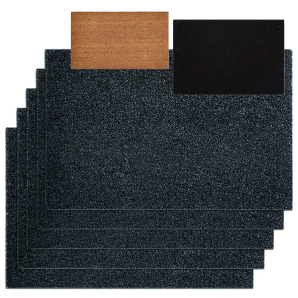Tapis de noix de coco, lot de 5, paillassons, tapis anti-saleté, paillasson, couleur unie pour porte d'entrée, 3 couleurs