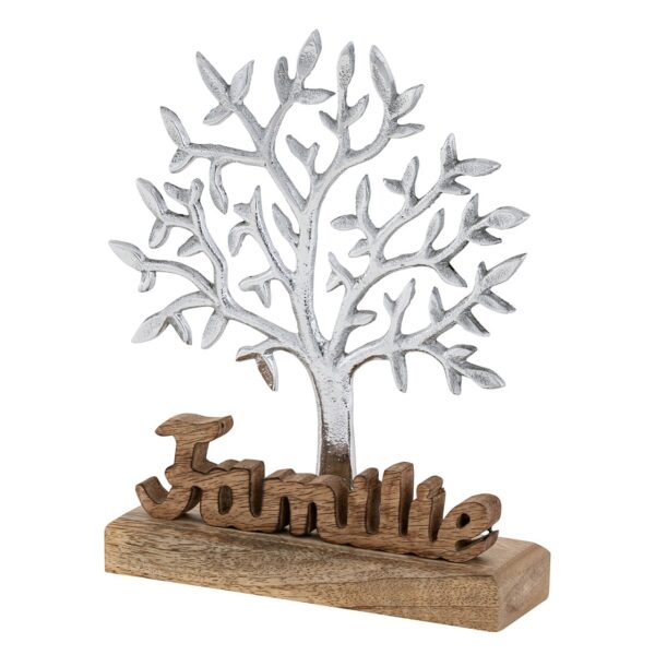 Figurine décorative arbre de vie avec inscription famille figurine en bois 20x27cm Masterbox 8 pièces en aluminium – Image 5