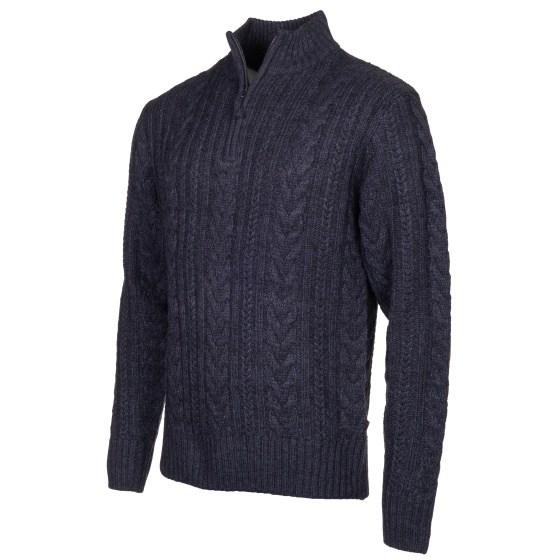 Pulls extérieur Marcel pull-over tricoté demi-fermé hommes bleu foncé taille 4XL - Life Line – Image 6