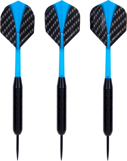 Darts Jeu de fléchettes Steeltip 23 grammes Noir/Bleu 3 pièces - Longfield Darts – Image 11