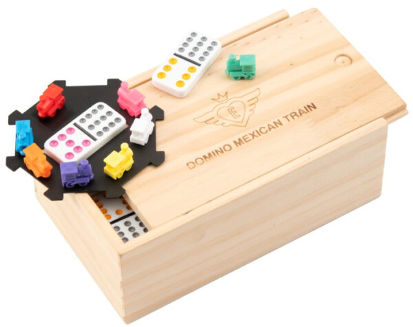 Jeux de société Mexican Train Jeu de dominos Double 12 Boîte en bois - Longfield Games – Image 6