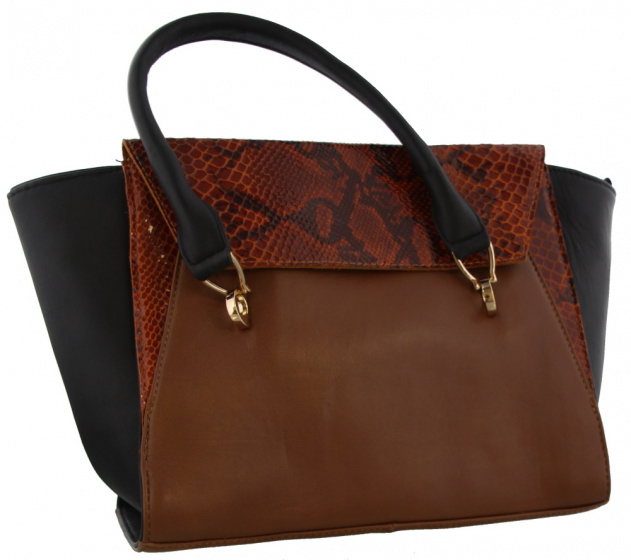 Sacs à bandoulière sac à bandoulière femme 24 x 41 cm cuir noir/brun 2 pièces - MH Bijoux – Image 6