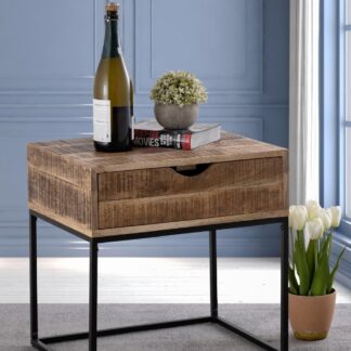 Table de nuit table de nuit en bois 45x45x35cm console de nuit table d'appoint Maya structure métal
