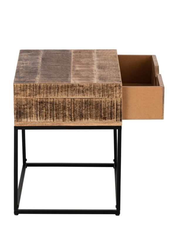 Table de nuit table de nuit en bois 45x45x35cm console de nuit table d'appoint Maya structure métal – Image 5