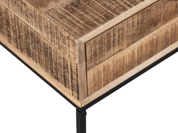 Table de nuit table de nuit en bois 45x45x35cm console de nuit table d'appoint Maya structure métal – Image 6