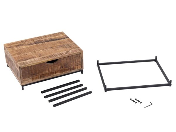 Table de nuit table de nuit en bois 45x45x35cm console de nuit table d'appoint Maya structure métal – Image 7