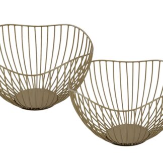 Corbeille à fruits métal ø 25 H 14 cm corbeille à pain lot de 2 coupe à fruits métal noir ou doré vague ronde