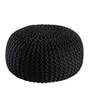 Pouf PREMIUM ø45cm tabouret pouf tricoté terrasse intérieure piscine jardin durable