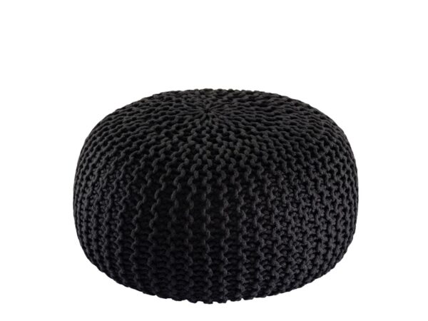 Pouf PREMIUM ø45cm tabouret pouf tricoté terrasse intérieure piscine jardin durable
