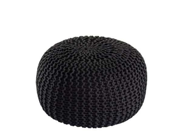 Pouf PREMIUM ø45cm tabouret pouf tricoté terrasse intérieure piscine jardin durable – Image 3