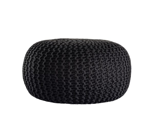 Pouf PREMIUM ø45cm tabouret pouf tricoté terrasse intérieure piscine jardin durable – Image 4