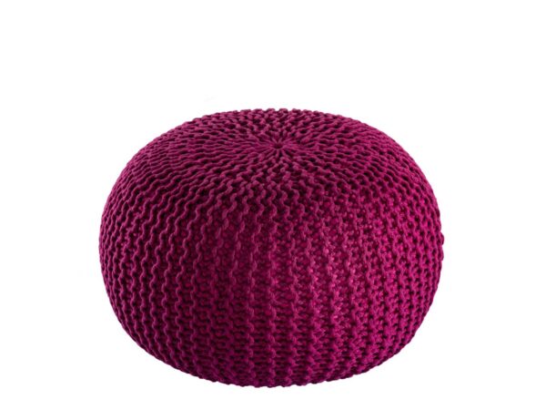 Pouf PREMIUM ø45cm tabouret pouf tricoté terrasse intérieure piscine jardin durable