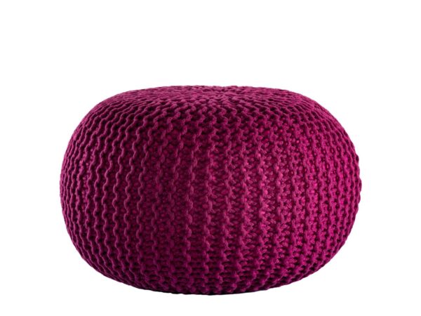Pouf PREMIUM ø45cm tabouret pouf tricoté terrasse intérieure piscine jardin durable – Image 4