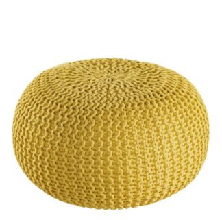 Pouf PREMIUM ø45cm tabouret pouf tricoté terrasse intérieure piscine jardin durable