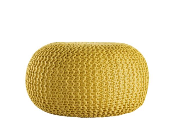 Pouf PREMIUM ø45cm tabouret pouf tricoté terrasse intérieure piscine jardin durable – Image 4