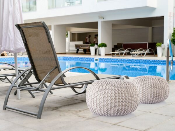 Pouf extérieur ø55cm pouf assise terrasse piscine jardin – Image 8