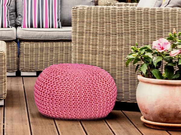 Pouf extérieur ø55cm pouf assise terrasse piscine jardin – Image 2
