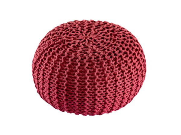 Pouf PREMIUM ø45cm tabouret pouf tricoté terrasse intérieure piscine jardin durable – Image 3