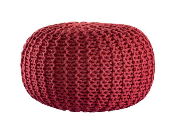 Pouf PREMIUM ø45cm tabouret pouf tricoté terrasse intérieure piscine jardin durable – Image 4