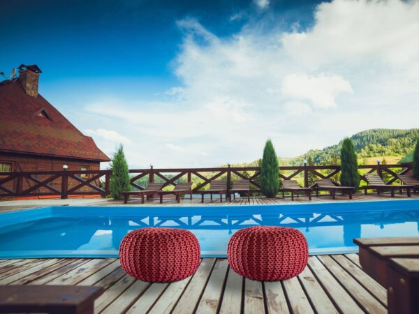 Pouf PREMIUM ø45cm tabouret pouf tricoté terrasse intérieure piscine jardin durable – Image 7