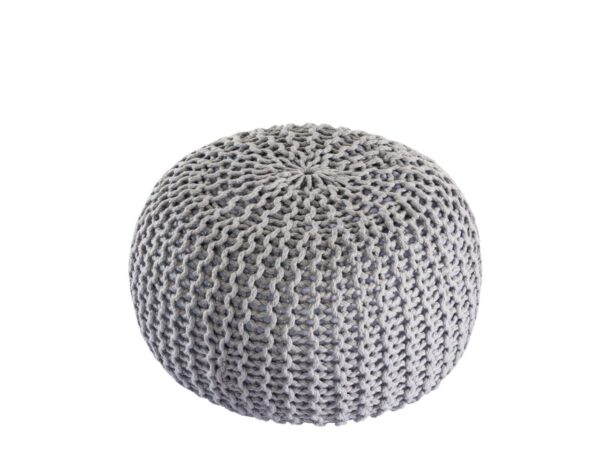 Pouf PREMIUM ø45cm tabouret pouf tricoté terrasse intérieure piscine jardin durable – Image 3
